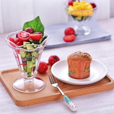 China Factory Outlet Mini Cup Ice Cream Sundae Dessert Bowl Environmental Friendly Acrylic Ice Cream Cups Stem Milkshake Bowl for sale