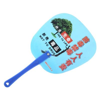 China New Promotional Cheap Blue Hand Fan Portable Hand Held Folding Hand Held Small Blue Fan Canton Fans Small for sale