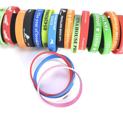 China New Product Modern Plastic Sport Bracelet Custom Logo Charm Engraved Wedding Wrist Band Festival Bangle Silicon Custom Wristband for sale