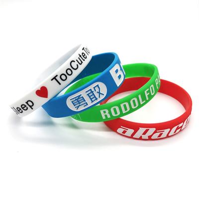 China Custom Durable Thick Silicone Name Nfc Silicone Advertising Wristband Blue Wristbands With Charms for sale