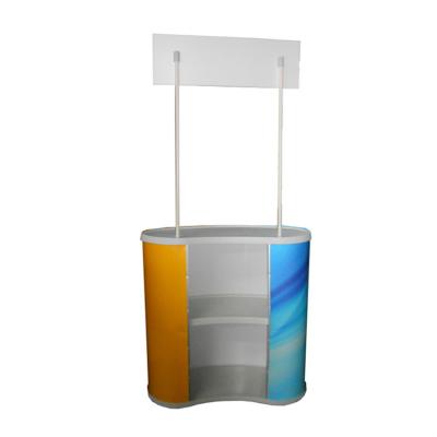 China Supermarket Promotion Advertising Promotion Desk Elegant Counter Stand Custom Supermarket Promotion Table With Board for sale