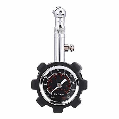 China Tire Pressure Steel Professional Level Gauge with Extended Chuck Stem for sale