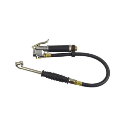 China Head Chuck Tire Inflator High Quality Brass Hybrid Rubber Hose Tire Pressure Monitor Dual Valve for sale