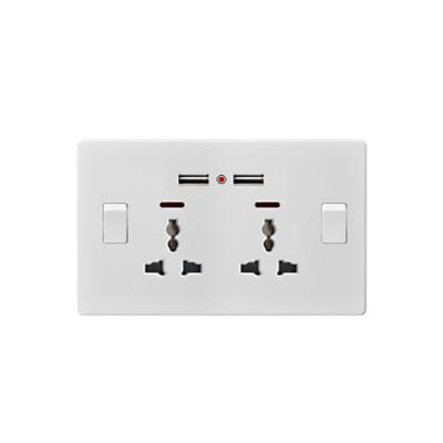 China British Price 13a 2gang 3pin Dual Light Residential/General Purpose Manufacturer Wall Switches and Sockets for sale