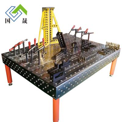 China Iron/DIN St52-3/Steel 3D Cast Welding Table with Clamping Accessories System Precision Cast Iron 3D Table Three-Dimensional Flexible Welding Platform for sale