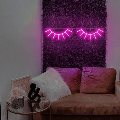 China Buildings Drop Shipping LED Neon Tube Handmade Signs Eye Lashes Logo Neon Lights For Beauty Lashes Store for sale