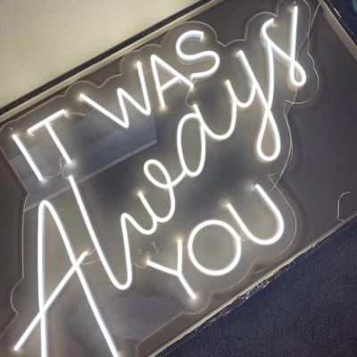 China Wedding Decor Wedding Decoration Outdoor Waterproof It Was Always You 3D Neon Letters Flex Led Neon Sign Lights for sale