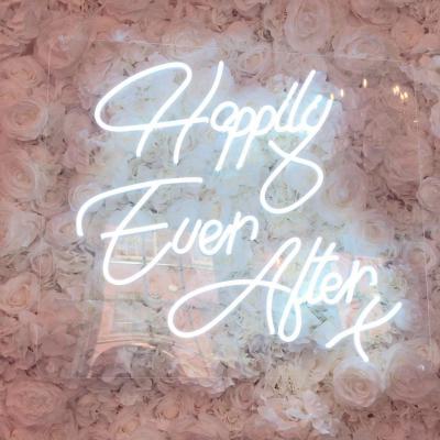 China Indoor Custom Wholesale Buildings Wedding Party Decor Soft Happily Ever After Led Flexi Neon Sign for sale