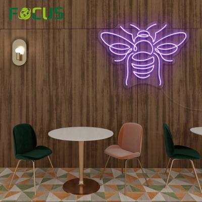 China New Design Insect Decoration Neon Bee Pattern Decoration LED Neon Lights for sale