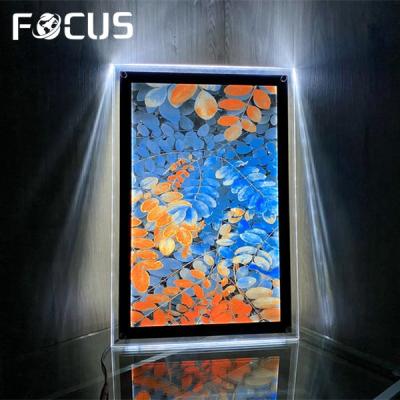 China Square Acrylic Photo Frame 3D Light Box Sign Shop Advertising Acrylic LED Light Box Display for sale