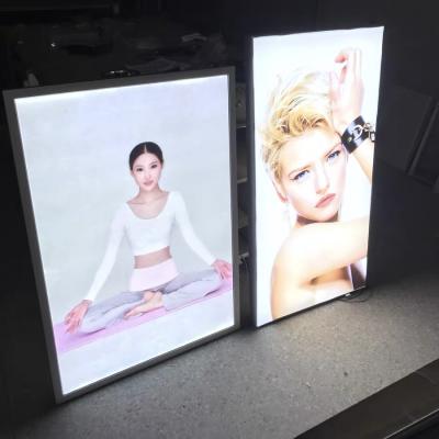 China Poster Display 50x70cm Indoor Slim Aluminum Instant View Lightbox LED Poster Photo Light Box For Indoor Advertising Display for sale