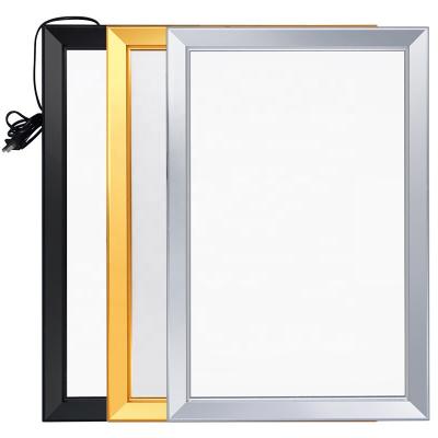 China Indoor Easy Open Clip Frame Poster Display Light Box LED Acrylic Luminous Aluminum Backlit Film Picture Frame for sale