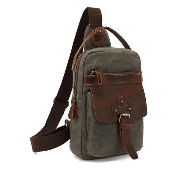 China Retro Style Men's Canvas Bag Anti-theft Chest Bag Ready To Ship Shoulder Cross - Body Backpack for sale