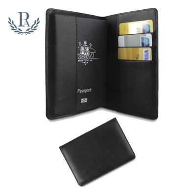 China fashion & leisure customized genuine leather mens travel passport holder wallet for sale