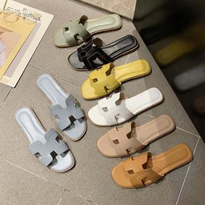 China Fashion Trend Wholesale Women Slippers Fashion Sandals PU Casual Non-slip Ladies Shoes Safe Work Flip Flops for sale