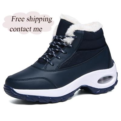 China 2021 New Winter Women's Shoes Oxford Non-slip Bottom Women's PU Shoes CUSHIONING Laces Warm Down Cushion Shoes for sale