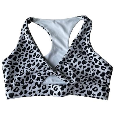 China Wholesale Custom Breathable Women's Classic Must-have Yoga Back Beauty Leopard Print Sports Bra for sale