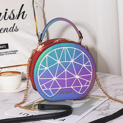 China New small round bag style female bag, ladies messenger shoulder bag, Korean version bright gradient color cute round bag of the small for sale