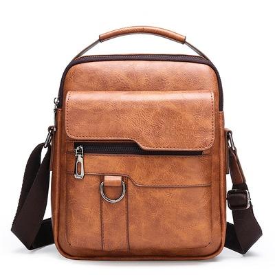 China Wholesale PU Foreign Trade Casual Shoulder Bags Fashion Men's Bags Fashion Vertical Casual Messenger Bag Men for sale