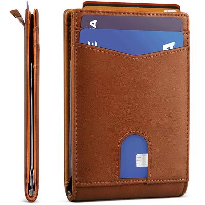 China RFID Men's Slim Bifold Wallet RFID Blocking Minimalist Front Pocket Wallets For Men for sale