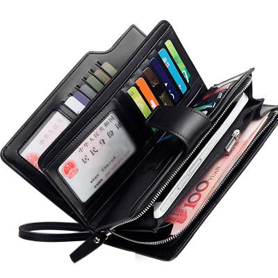 China Multi Function Waterproof Hot Selling Men's Card Holder Leather Wallet Long for sale