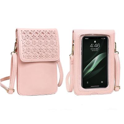 China Best Selling Waterproof PU Leather Phone Wallet Flip Cover Shoulder Phone Cross - Body Bag Women Fashion Cell Phone Bags for sale