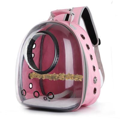 China Light Weight Starling Cage Suitcase New Pet Breathable Space Transparent Bag Large and Medium Travel Backpack for sale