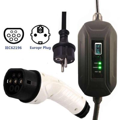 China APP Control FLevel 2 16A EV Charger (240V, 16A, 3.5kw), Portable EVSE Home Electric Vehicle Charging Station for sale