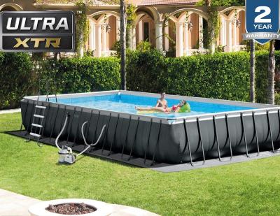 China INTEX 26374 Ultra Large Pool XTR Rectangular 32ft x 16ft x 52in PVC Rectangular Swimming Pool Set with Sand Filter Pump and Ladder for sale