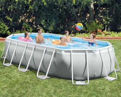 China Intex 26796 Rectangular Times Prism Inflatable Frame 16ft 6in X 9ft X 48in Oval Pool Set PVC Outer Bracket With Pump System for sale