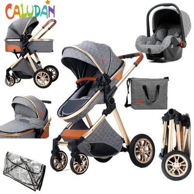 China Bolina Easy Folding Portable Baby Stroller 3 in 1 Baby Stroller Pram with Cradle and Swing Cradle for New Bebe Travel System Baby Carriage for sale