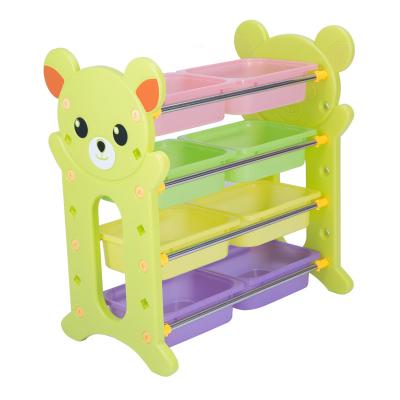 China bear environmental friendly kids toy storage cabinet/kids toy storage cabinets/plastic kindergarten furniture QC-04026 for sale