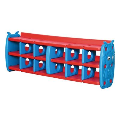 China Environmental Friendly Kids Furniture Colorful Durable Plastic Shoe Cabinet for sale