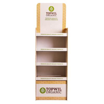 China Eco-friendly Template Cardboard Material Yellow Book Soap DVD Display Box Racks Rack Shelf Unit for sale