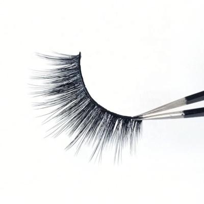 China Long Natural False Mink Eyelashes 2020 Faux Mink Eyelashes 3d Fiber False Eyelashes Private Label for sale