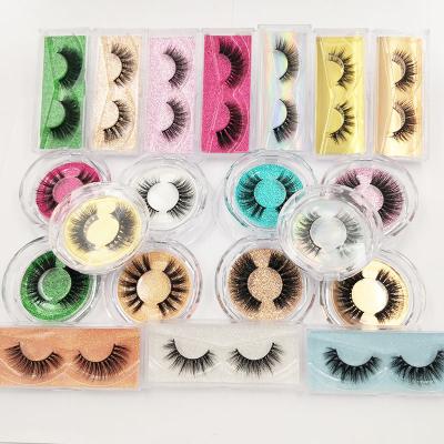 China Full 5D Mink Eyelashes 25mm Natural Eyelash Strip Lahses With Eyelash Box Packing for sale