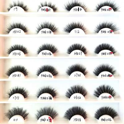 China Wholesale H G Series Natural Hot Long Wispies 3d Fluffy Silk Lashes 5 Pairs False Mink Eyelashes Lashes With Eye Lashes Volume for sale