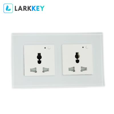 China Larkkey UK Universal Tuya Smart Wifi Switch Socket Wall Dual Electrical Wall Socket for sale