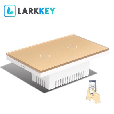 China Larkkey Wifi Band Switch Zigbee 2 Band Switch Wifi Smart Wifi Switch Board 118mm*72mm*38mm for sale