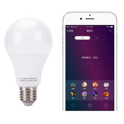 China Desk Dimmable RGB Changing Wifi Remote Control Smart Led Bulb for sale