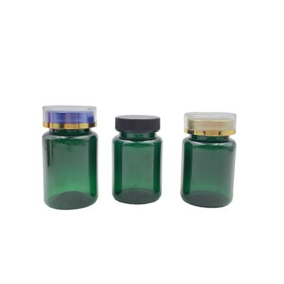 China High Quality Green Empty Vitamin Supplement Capsule Pill Container 80ml 100ml 150ml Pet Private Label Plastic Bottle For Packing for sale