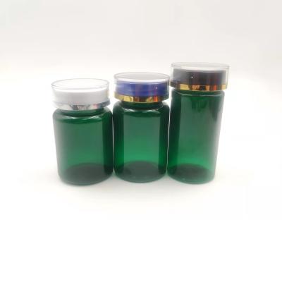 China Luxury Shiny Green Medicine Wholesale Capsule Plastic Jar 150ml 225ml 275ml Pill Tablet Bottle for sale