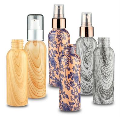 China Round 120ml Shoulder Latex Cosmetic Bottle Marbled Bottle High Grade Plastic Pet Spray Bottle Hot-selling for sale