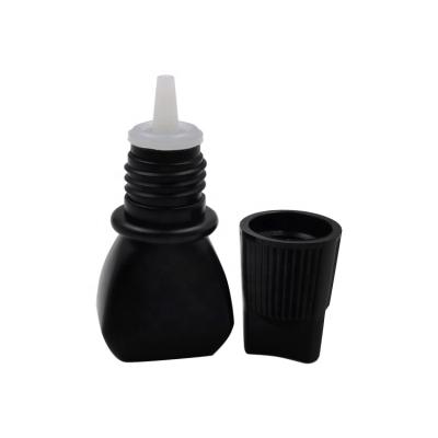 China Cosmetic 2ml 5ml 8ml 10ml Eyelash Grafting Glue Bottle Black Plastic Glue Bottle White Empty HDPE Bottle for sale