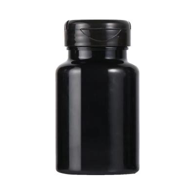 China High Quality 80ml 100ml 120ml 150ml Black Pet Capsules Tablets Pills Bottle Medicine Plastic Bottle With Screw Cap for sale