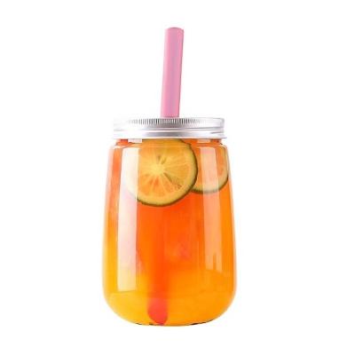 China Hot Selling Disposable Empty Juice Bottle With Aluminum Lid /500ml Pet Beverage Plastic Bottle With Aluminum Lid for sale