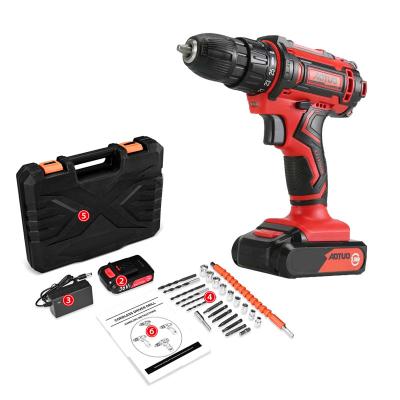 China Drilling in the 12/18/36 V steel multi-function electric cordless set power drill household hardware tools lithium battery impact drills for sale