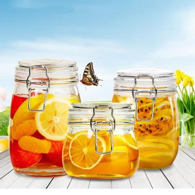 China Fancy Wholesale Food Freshness Preservation Apothecary Kitchen Storage Airtight Packaging Glass Jar For Spice Seasoning Food for sale