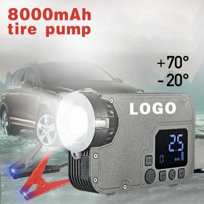 China Portable Mini Car Jump Starter Power Bank Tire Inflator Pump Tire/Tire Inflation/Tire Car Compressor Cordless Inflator 12V 24V Battery for sale