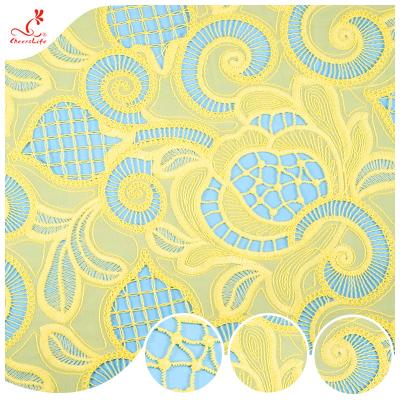 China Gewebe-Perlen Damen-Dress Guipure Lace mit Stickerei-Spitze-Gewebe der Blumen-3D zu verkaufen